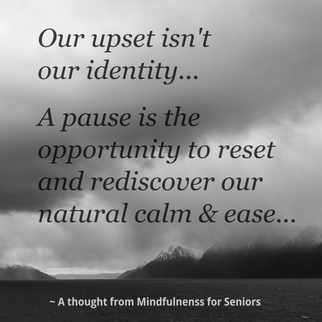 Our upset isn't our identity. A Mindful Pause is our opportunity to reset and rediscover our natural calm and ease.